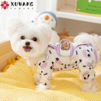 Bộ áo liền quần cho chó XUWANG Bộ đồ ngủ chống lạnh cho thú cưng hoạt hình cho mùa thu đông