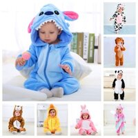 Bộ Áo Liền Quần Hóa Trang Nhân Vật Hoạt Hình Stitch / Thỏ / Gấu Trúc / Vịt Dành Cho Bé Trai Gái