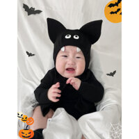 Bộ áo liền quần kèm mũ người dơi batman chất cotton mềm mại, co giãn đáng yêu cho bé QA119 Mimo Baby