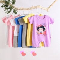 Bộ Áo Liền Quần Ngắn Tay Vải Cotton Mỏng Thời Trang Mùa Hè Cho Bé