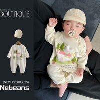 Bộ áo liền quần trẻ sơ sinh mùa xuân cho bé Bộ áo liền quần vịt mềm mại cho bé