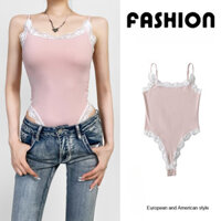 Bộ áo liền quần yếm ren dành cho nữ, bộ đồ liền thân phong cách bãi biển gợi cảm mùa hè