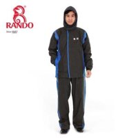 Bộ áo mưa 2 lớp thời trang cao cấp Rando - Xanh đen phối xanh d,3XL