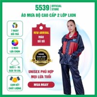 Bộ áo mưa người lớn 2 lớp cao cấp Lion, áo mưa bộ cao cấp 2 lớp chất liệu Poly PVC siêu bền không thấm nước - Shop 5539