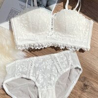 Bộ Áo Ngực Ren Không Dây + Quần Lót Sexy Cho Nữ
