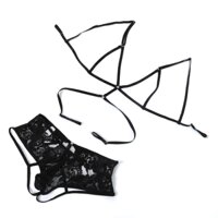 Bộ Áo Ngực Ren Nam Quần Lót Quần Lót Thông Jockstrap Gợi Cảm Spaghetti Bondage Dây G Trang Phục Crossdress Xem Qua Vòng Kim Loại Trang Trí Khóa Có Thể Điều Chỉnh
