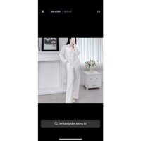 BỘ Áo Nữ Sơ Mi, Quần Ống Rộng Vải Đũi Trắng - Đen. Bộ Đũi Đi Chơi Cực Sang