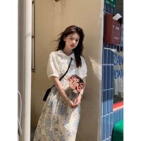 Bộ áo sơ mi thêu khu vườn bí mật mới mùa xuân 2024 và bộ váy dây một mảnh cho trang phục mùa hè của phụ nữ