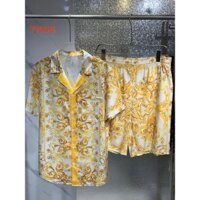 Bộ áo sơ mi và quần Short ngắn tay họa tiết Baroque tuyệt đẹp