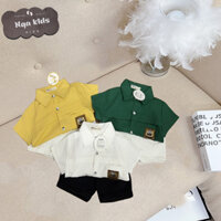 Bộ áo somi cộc tay kèm quần kaki bé trai 10-18kg