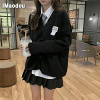 Bộ Áo sweater Dệt Kim + Chân Váy Đồng Phục Học Sinh Phong Cách Anh Quốc / Anh / jk Thời Trang Thu Đông