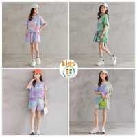 Bộ Áo Thun + Chân Váy In Họa Tiết Hoa Phong Cách Hàn Quốc Thời Trang Mùa Hè Cho Bé 3-5-8-10-12-13 Tuổi