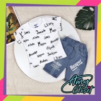 BỘ ÁO THUN CHỮ KÈM QUẦN JEAN LỬNG RÁCH