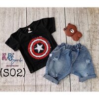 Bộ Áo Thun Siêu Nhân Kim sa đổi màu và quần lửng ( ảnh thật 100%)