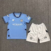 Bộ áo trẻ em 24 / 25 Áo bóng đá sân nhà Manchester City và quần short SIZE 16-28