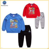 Bộ áo và quần dài tay trẻ em PAW PATROL Trang phục 100% Cotton cho bé trai FF014