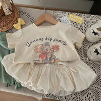 Bộ áo váy rời thun thoáng mát cho bé gái