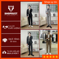 Bộ áo vest nam hàn quốc đẹp, from dáng Hàn Quốc chất liệu tuyết mưa Hàn, hàng 2 lớp thoải mái khi mặc