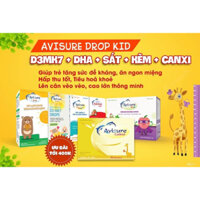 Bộ Avisure kid bổ sung vi chất toàn diện cho bé D3 mk7 drops DHA smart kid Safoli drops Avisure muno Calkid