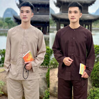Bộ Bà Ba Nam , Đồ Lam Áo Bà Ba Nam Đi Lễ Chùa Chất Vải Mềm Mịn Mặc Đẹp Và Rất Thoải Mái