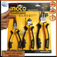 BỘ BA CÂY KIỀM NHỌN - CẮT- ĐIỆN- INGCO-THÉP CRV CAO CẤP -HKPS28318