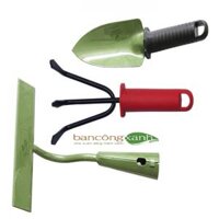 Bộ ba dụng cụ trồng cây, làm vườn xẻng+cào+cuốc mini