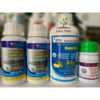 bộ ba hạn chế mầm gió gồm 2 chai mepi 247 kết hợp 1 chai k++ sầu riêng và 1 chai thấm sâu của An phát nông