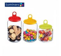 Bộ ba hũ thủy tinh Luminarc Rondo 0.5, 0.75, 1L