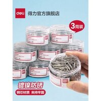 [Bộ ba] Kẹp giấy kim loại Deli 0037, kẹp giấy bề mặt mạ điện dày cho văn phòng, kẹp giấy nhiều màu sắc, đồ dùng văn phòng học sinh, ghim T nhiều màu sắc, ghim đầu lớn kết hợp ba kẹp một ghim