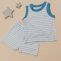 Bộ ba lỗ nous petit kẻ xanh trắng
