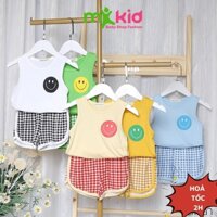 Bộ ba lỗ thun lạnh cao cấp cho bé MK KIDS, Hoạ tiết Mặt Cười xinh xắn, phù hợp cho bé trai bé gái 6-18k- BLGC