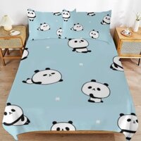 Bộ ba mảnh in hình gấu trúc Bộ đồ giường thời trang Điều trẻ em hoặc người lớn cho giường Vỏ chăn gối Bộ đồ giường Quà tặng