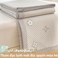 Bộ Ba Mảnh Thảm Lụa Lạnh Jacquard Mùa Hè Thảm Mềm Điều Hòa Đơn Ký Túc Xá Mùa Hè Có Thể Giặt Bằng Máy