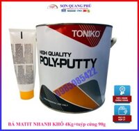 Bộ bả matit TONIKO 4kg nhanh khô bả xe oto, xe máy, bột trét matic kim loại, bả sắt, nhựa, inox, nhôm ... bả mềm dễ xả