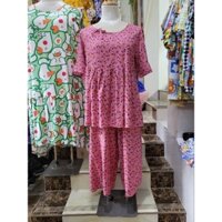 Bộ Babydoll|Số 3 48-55kg |Size M| Quần ống suông lửng qua gối| Tole nhung| Hàng may thiết kế tỉ mỉ bền đẹp