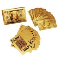 Bộ bài tây 52 lá mạ vàng 24k độc đáo cao cấp thiết kế chống cong vênh, không thấm nước