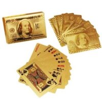 Bộ bài tây 52 lá mạ vàng 24k độc đáo cao cấp thiết kế chống cong vênh, không thấm nước