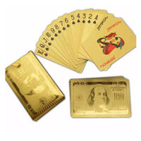 Bộ bài tây mạ vàng 24k Dollar Euro