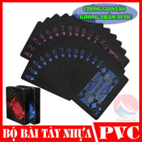 Bộ Bài Tây Nhựa Đen PVC Chống Thấm Nước Chống Gian Lận Chia Trộn Bài Dễ Dàng Poker Đa Năng Chơi Bài Ảo Thuật Phi Bài mạ vàng làm ảo thuật plastic mềm tú lơ khơ bằng nhựa cuulongstore