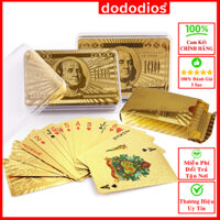 Bộ Bài Tây Poker Mạ Si Vàng 24K Cao Cấp Phủ Nhũ Vàng Chính Hãng Dododios  Bộ 54 Lá Bài Tây Pocker Nhựa Dẻo Chống Thấm Nước Chống Gãy