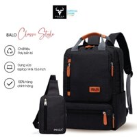 Bộ Balo Nam Nữ Có Nhiều Ngăn Và Túi Đeo Chéo Ipad PRAZA BL182&DC095 1
