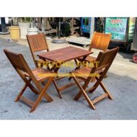 BỘ BÀN 4 GHẾ XẾP GỖ THẤP
