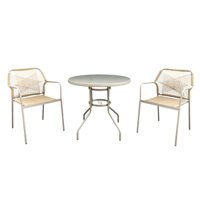 Bộ bàn 80cm 2-4 ghế Virode khung thép đan dây