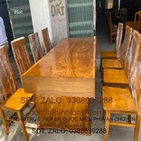 Bộ Bàn Ăn 10 Ghế Thọ Cân Gỗ Cẩm Vàng