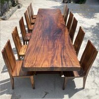Bộ Bàn Ăn 12 Ghế Gỗ Me Tây Sang Trọng