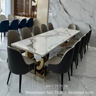 Bộ Bàn Ăn 12 Ghế Mặt Đá Cao Cấp 1410S | Bộ Bàn Ăn Nhập Khẩu