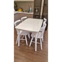 Bộ bàn ăn 1m2 kèm 4 ghế 7 nan- Nhiều màu