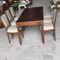 BỘ BÀN ĂN 2M GHẾ LOUIS XVI TỰA VUÔNG