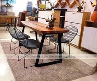 Bộ bàn ăn 4 ghế ăn cơm gỗ nguyên tấm giá rẻ – VBA12