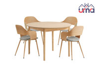 Bộ Bàn Ăn 4 Ghế Mặt Tròn Gỗ Sồi Tiện Nghi BBA062